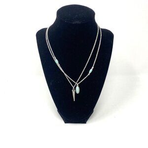 Lucky Me Multilayered Necklace Pendant Turquoise Color Stones Native